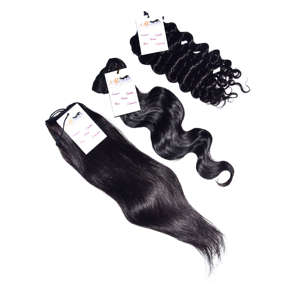 Paquetes de cabello indio al por mayor, cabello humano 100% liso ondulado sin enredos y sin desprendimiento, cabello virgen natural indio rizado profundo crudo - Product Image 1