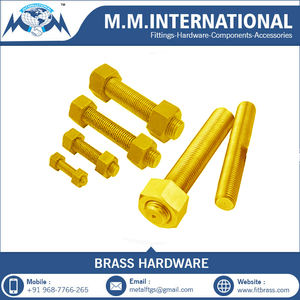 ที่ยึดหัวแบนแบบก้านแคบชุบทองเหลืองนิกเกิลออกแบบได้ตามต้องการผลิตในอินเดีย - Product Image 3