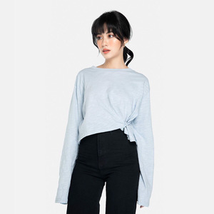 สินค้าใหม่2021แฟชั่นสตรีทสไตล์ประดับด้วยลูกปัดถักรอบคอเสื้อยืดสำหรับผู้หญิงเสื้อผ้าทำในประเทศเวียดนาม - Product Image 1