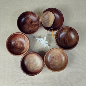 Handmade Vintage Life Inc Set of Wooden <b>Small</b> Bowls Sheesham Wood Made of Natural Herb & Spice Tools Spice & Nut <b>Grinders</b> - Product Image 1
