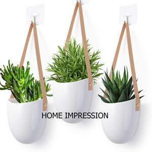Jardinières suspendues de couleur enduite de poudre blanche grandes jardinières décoratives extérieures pour accessoires de décoration de jardin à vendre - Product Image 1