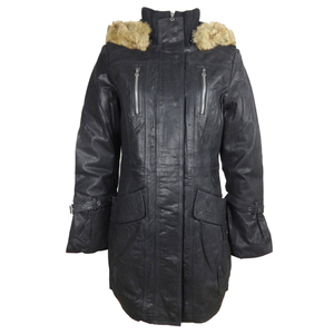 Veste en cuir d'agneau élégante pour femmes, logo personnalisé, vêtement d'hiver, col montant, grande taille, broderie, coupe-vent respirant - Product Image 6