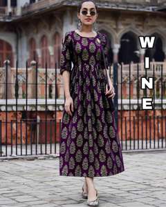 Vestido largo de algodón Anarkali para mujer, ropa bordada con traje dupatta, india - Product Image 4