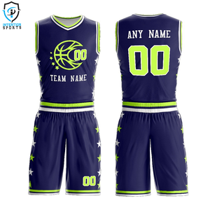 Conjunto de uniforme de baloncesto para hombre de alta calidad superventas impresión por sublimación de talla grande pantalones cortos de Jersey con cuello en V invertido a la moda - Product Image 5