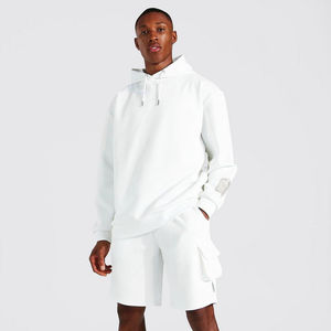 Chándal de algodón informal para hombre, ropa deportiva de verano para correr con pantalones cortos tejidos, chándal liso de verano, venta al por mayor - Product Image 1