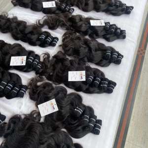 Extensiones de Cabello Humano Virgen Indio 100% Natural, Cabello de Templo Indio de la Mejor Calidad, con Cutícula Alineada, Venta al Por Mayor - Product Image 3