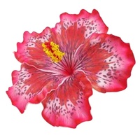 Sunne Tropical Décoration d'été faite à la main, Fleur artificielle en mousse Hibiscus, Motif tatouage, Accessoires de mode pour femmes, 7 couleurs
