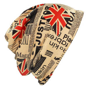 Bonnet extensible pour l'hiver, accessoire pour femmes, lettre imprimée, couvre-chef à Crochet, chapeau d'hiver - Product Image 1