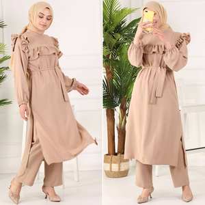 Nouvelle collection : Ensemble robe à motifs pour femme, vêtements islamiques turcs, Abaya Kaftan, mode islamique arabe de Dubaï, robes turques - Product Image 3