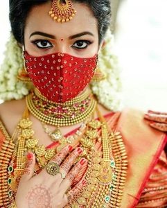 DAZZLING WEDDING ACCESSORIES Stylish Embroidery Hand-Work for Beautiful Bridal <b>Face</b> Casual Style - Product Image 1