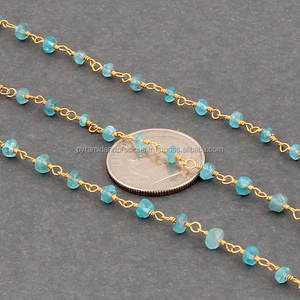 Rosario de Apatita NanPlanetSilver, Cadena de Piedras Preciosas Facetadas RC - Product Image 4