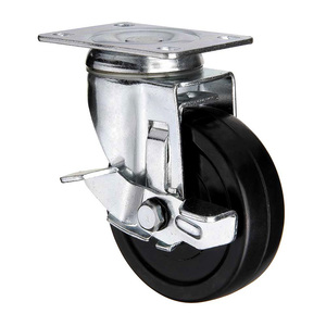 Ready to Ship <strong>3</strong> Inch Light Duty Black Manufacture <strong>Rubber</strong> <strong>Wheels</strong> Small Size FIXED Cart Castors - Product Image 3