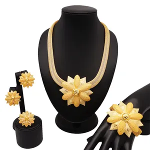 Desain Baru 2019 Set Perhiasan Indah Perhiasan Mode Emas dari Cina BJ771