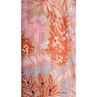 Kimono indien fait main en coton imprimé floral Kantha, col en V, manches trois quarts, longueur intégrale, fermeture à cordon pour femme