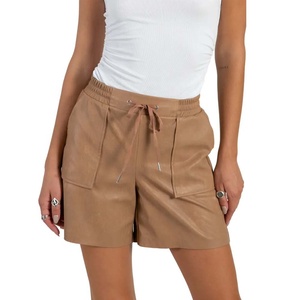 Shorts décontractés pour femmes PIHA SPORTS, taille mi-haute, en cuir véritable, à jambes larges, séchage rapide, écologiques, pour adolescentes - Product Image 5