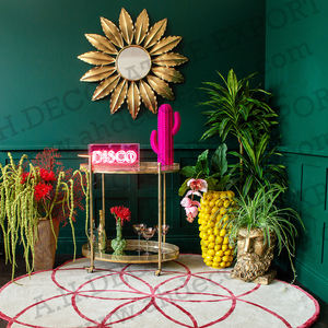 ขายส่งตกแต่งบ้านแขวนผนังตกแต่งรอบกระจกบ้านดอกไม้รูปร่างกระจกกับสาขารอบ - Product Image 2