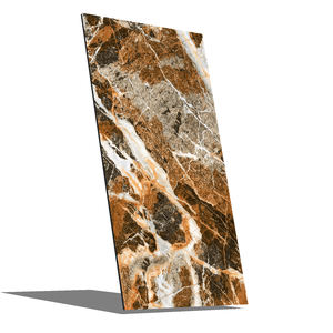 กระเบื้องปูพื้นลายหินอ่อนสีดำทองแดงสไตล์ยุโรปสมัยใหม่ เคลือบเงาเต็มแผ่น ดีไซน์แบบอิฐทนไฟ กันลื่น สำหรับห้อง - Product Image 3