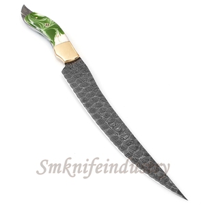 13 Inches New Style Custom Hand Forged Damascus Fillet Chef knife With leather Sheath cover (smk1637) - Product Image 5