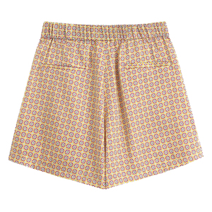 Pantalones cortos informales de pierna ancha para mujer Tallas grandes Nuevos estilos Cintura elástica Rayas Técnicas lavadas transpirables de moda - Product Image 2