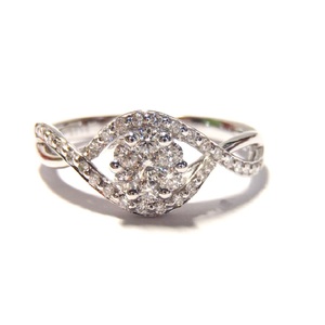 Bague de mariage classique torsadée en or blanc massif 18 carats avec diamants SI 1~2, sur mesure, vente en gros directe d'usine chinoise pour femme - Product Image 1