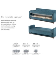 Canapé-lit convertible Project, design moderne, pour villa, avec système Click Clack, boîte de rangement DIY, fabrication OEM Turquie, best-seller