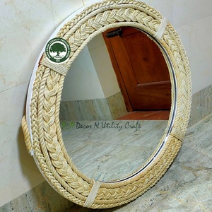 Indian Handmade Round Wall <b>White</b> <b>Mirror</b> Framed by a Rope Decor House <b>Mirror</b> Framed Interior Designer <b>Mirror</b> Nautical Themed - Product Image 2