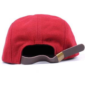 Gorra de béisbol de tela vaquera Melton unisex de 5 paneles al por mayor, ropa informal de tela impermeable de alta calidad, sombrero rojo deportivo para niños - Product Image 5