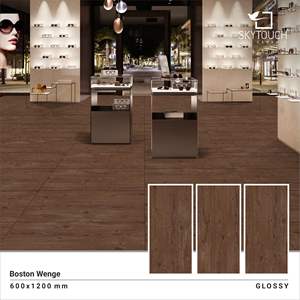 2020 baldosas de porcelana de cerámica personalizables de naturaleza marrón oscuro 600x1200mm para sala de oficina moderna directamente de fábrica - Product Image 2