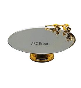 Vente de gros Plats et bols de service en métal avec des fleurs de créateur pour la décoration de table de mariage pour la décoration de la cuisine - Product Image 1