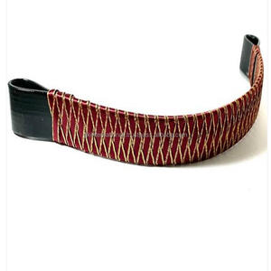 Bande de front en cuir faite à la main de conception personnalisée pour le cheval Décorer avec le ruban de diamant bordé d'or dans toutes les tailles et formes - Product Image 2