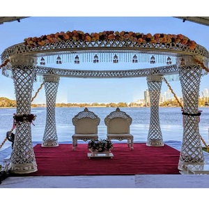 Playa al aire libre Boda Fibra Cristal Mandap Increíble Playa Boda Mandap Decoración París Tema al aire libre Playa Boda Cristal Mandap - Product Image 1