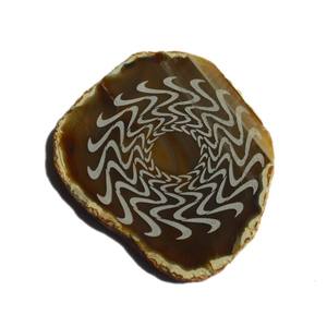 Tranche d'agate et pierre semi-précieuse gravée Wave 2 symboles sculptés Feng Shui Love Style pour la décoration intérieure Exportateur de pierres - Product Image 1