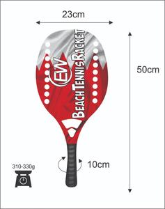 Raquettes de beach tennis sur mesure pour padel/spaddle, poignée en fibre de carbone, face de 22 mm, poids 320-340 g, logos et couleurs personnalisés - Product Image 1