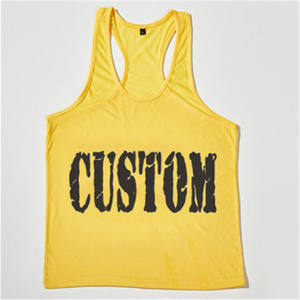 Camiseta sin mangas de secado rápido personalizada para hombre, chaleco deportivo informal con tirantes y insignia de punto bordada, esencial para el culturismo en el gimnasio - Product Image 4