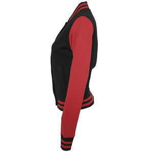 Veste universitaire Letterman de baseball personnalisée pour femmes vente en gros conception vierge unie avec manches en cuir respirant pour l'hiver - Product Image 2