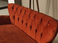Ensemble de canapés Chesterfield modernes en velours avec structure en bois démontable, pour balcon et jardin, ensemble de chaises pour le thé