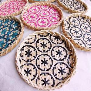 Toppik — panier en bambou rond, plat, décoration murale écologique, produit pour la maison - Product Image 3