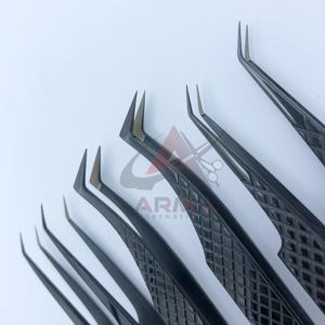 Nanotechnology Stainless Steel Eyebrow Tweezers <b>Pointed</b> Tip Professional Plasma Eyelash Extension Lash Tweezers Metallic Black - Product Image 2
