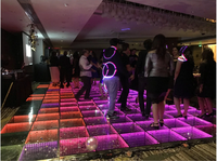 Nouveau design miroir 3D infinity LED piste de danse 50x50CM télécommande miroir en verre trempé led piste de danse