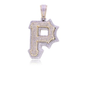 Pendentif hip-hop personnalisé en or jaune/blanc 10 carats avec diamants naturels Bagues en or poids 6.06 carats de 25 grammes - Product Image 1