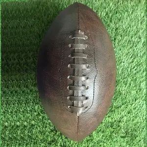 Pallone da Football americano in pelle personalizzato buon Logo personalizzato pallone da Rugby in gomma Football americano per la promozione