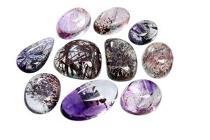 Super sept améthyste rutile pierre pierres précieuses en vrac naturelles Cabochon mélange forme - Product Image 4