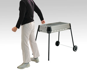 Parrillas de barbacoa japonesas de alta calidad hechas en Japón Parrilla de barbacoa de acero portátil grande con ruedas Resistente y fácil de mover - Product Image 3