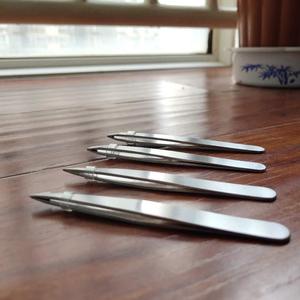 Best Precision 4 Piece Stainless Steel Eyebrow Tweezers Pointed Tip for Facial Ingrown Hair Removal Sustainable Wholesale Makeup - Product Image 6