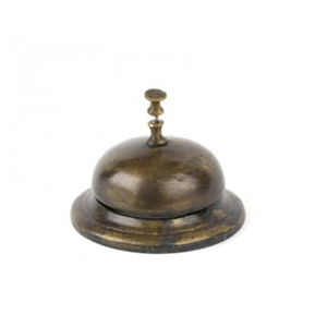กระดิ่งตั้งโต๊ะโลหะทองเหลืองโบราณ - Product Image 1