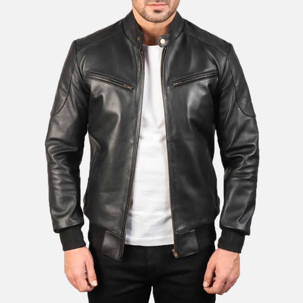 Biker Leather Jacket For Men Winter Fashion Genuine Leather Jacket Zipper Coat