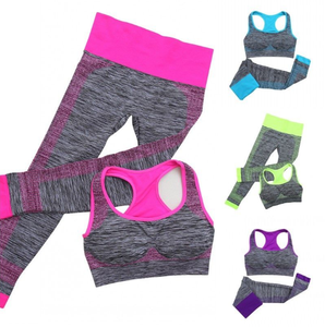 Ensembles Yogini d'entraînement pour femmes OEM grande taille personnalisable haute qualité deux pièces soutien-gorge de sport taille haute leggings coton respirant - Product Image 2