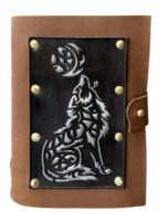 Loup hurlant 100% cuir véritable Journal sort livre des ombres Wicca fait à la main Vintage Antique carnet de notes personnalisé stationnaire