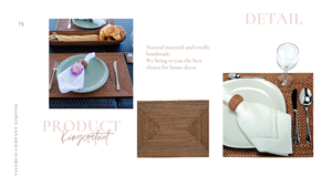 Manteles individuales rectangulares de ratán/posavasos 100% tejido a mano ecológico al por mayor para decoración del hogar FBA Amazon - Product Image 5