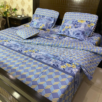 Ensemble de couette 7 pièces 100% coton à motif floral pour chambre à coucher et salon